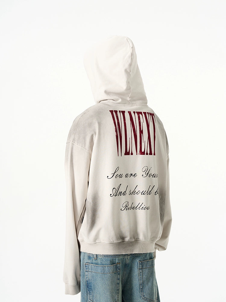 Oversize Short Print Hoodie WN7923