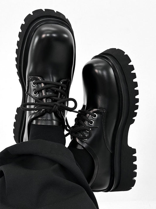 Round Toe Chunky Sole PU Leather Shoes WN19145