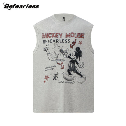 Graffiti Cartoon Letter Print Sleeveless T-Shirt WN26210