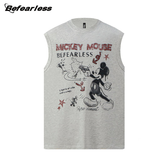 Graffiti Cartoon Letter Print Sleeveless T-Shirt WN26210