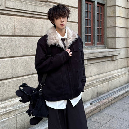 Heavyweight Fake Fur Stand Neck Padded Jacket WN23176