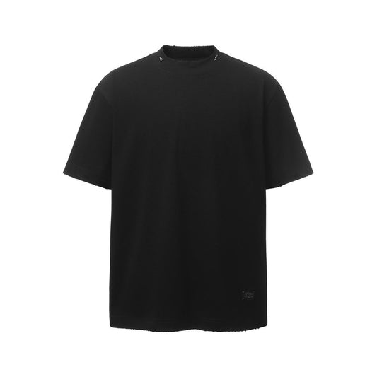 Oversize Damage Plain Short Sleeve T-Shirt WN25472