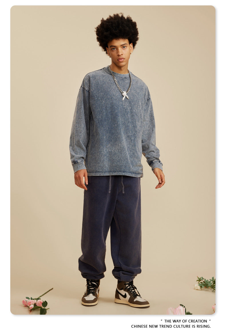 Oversize Washed Long-sleeve t-shirt WN6053