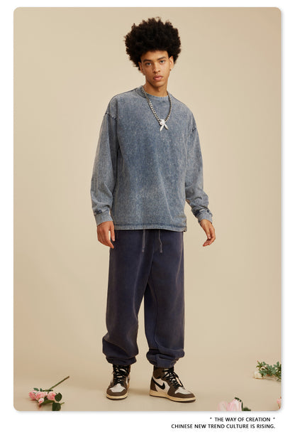 Oversize Washed Long-sleeve t-shirt WN6053