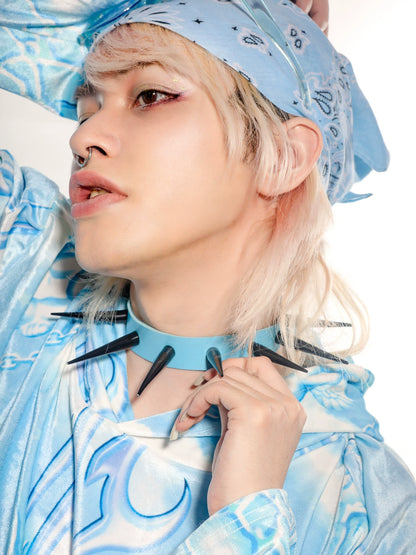 Metal Rivet Collar Choker WN22277