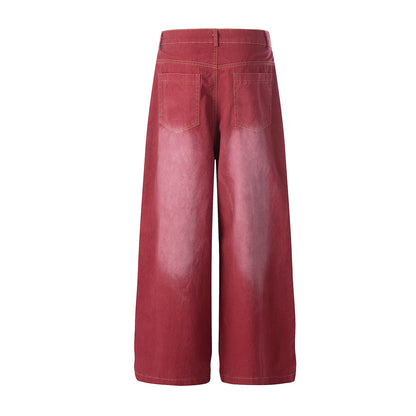 Washed Paint Studs Wide Leg Pants WN25542