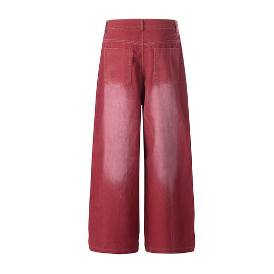 Washed Paint Studs Wide Leg Pants WN25542
