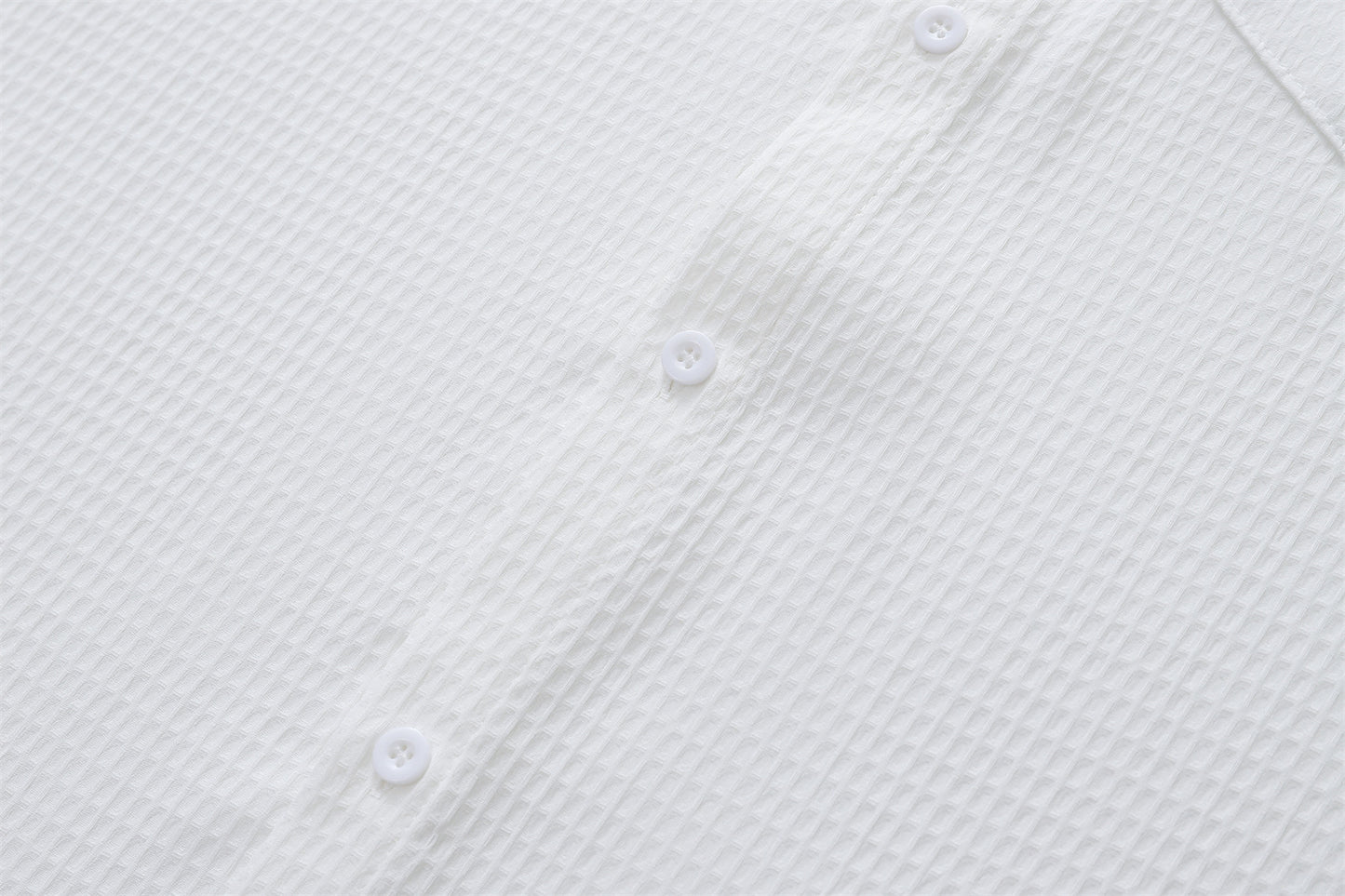 Floral Embroidery Waffle Short Sleeve Shirt WN16201