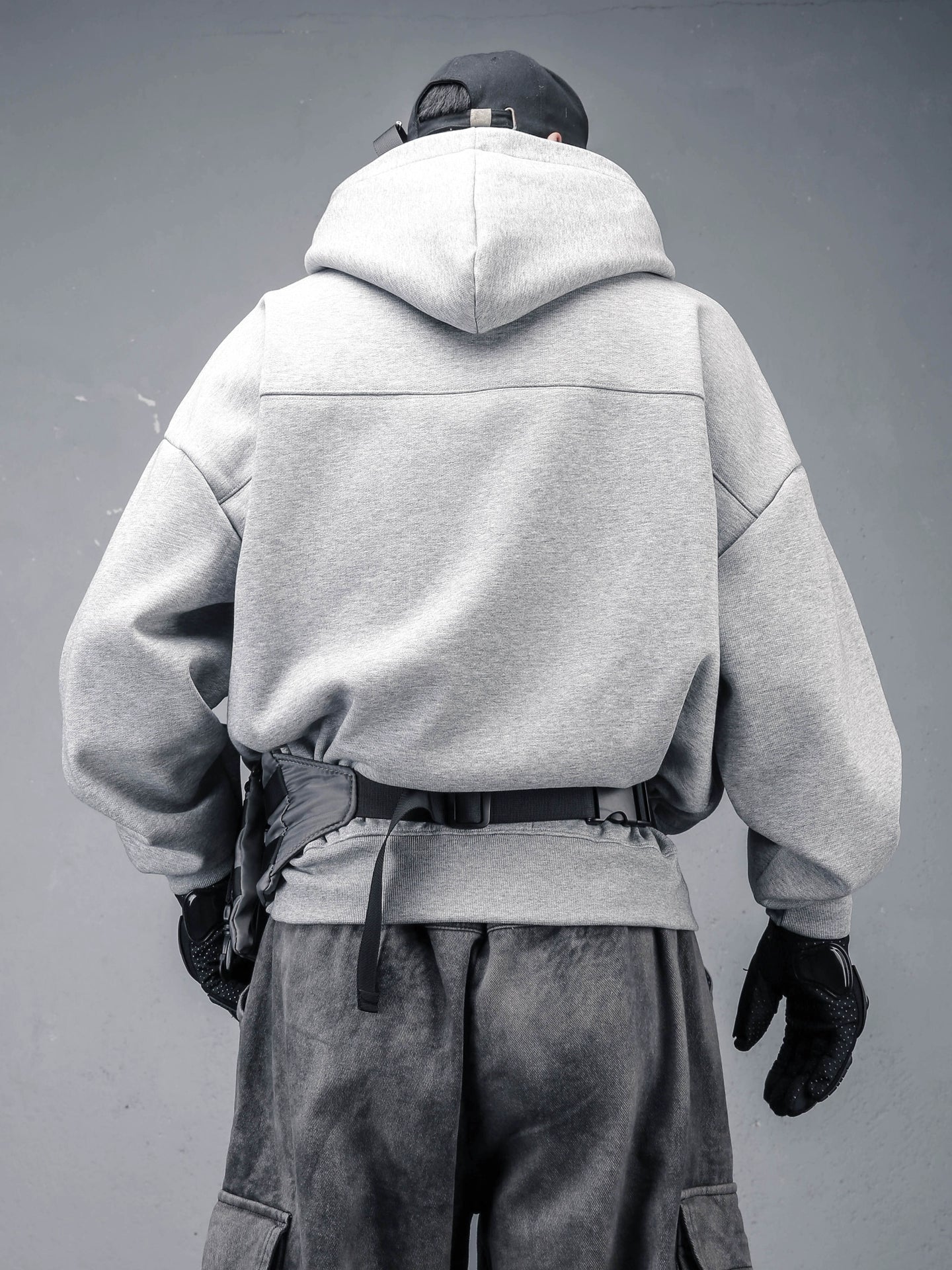 High-Neck Oversize Fleece Lining Hoodie WN22315