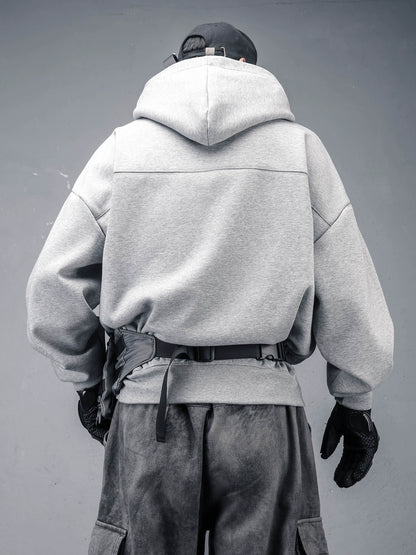 High-Neck Oversize Fleece Lining Hoodie WN22315