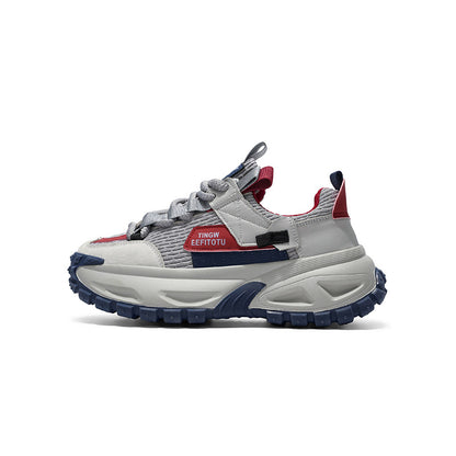 Color Block Tire Sole Chunky Sole Lace-Up Sneakers WN23489