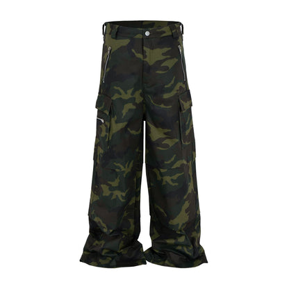 Camouflage Wide-Leg Cargo Pants WN11344