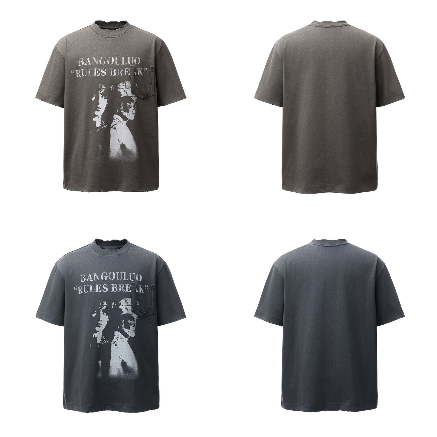 Portrait Letter Print Short Sleeve T-Shirt WN25517