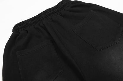 Washed Studs Number Print Wide Leg Pants WN25536