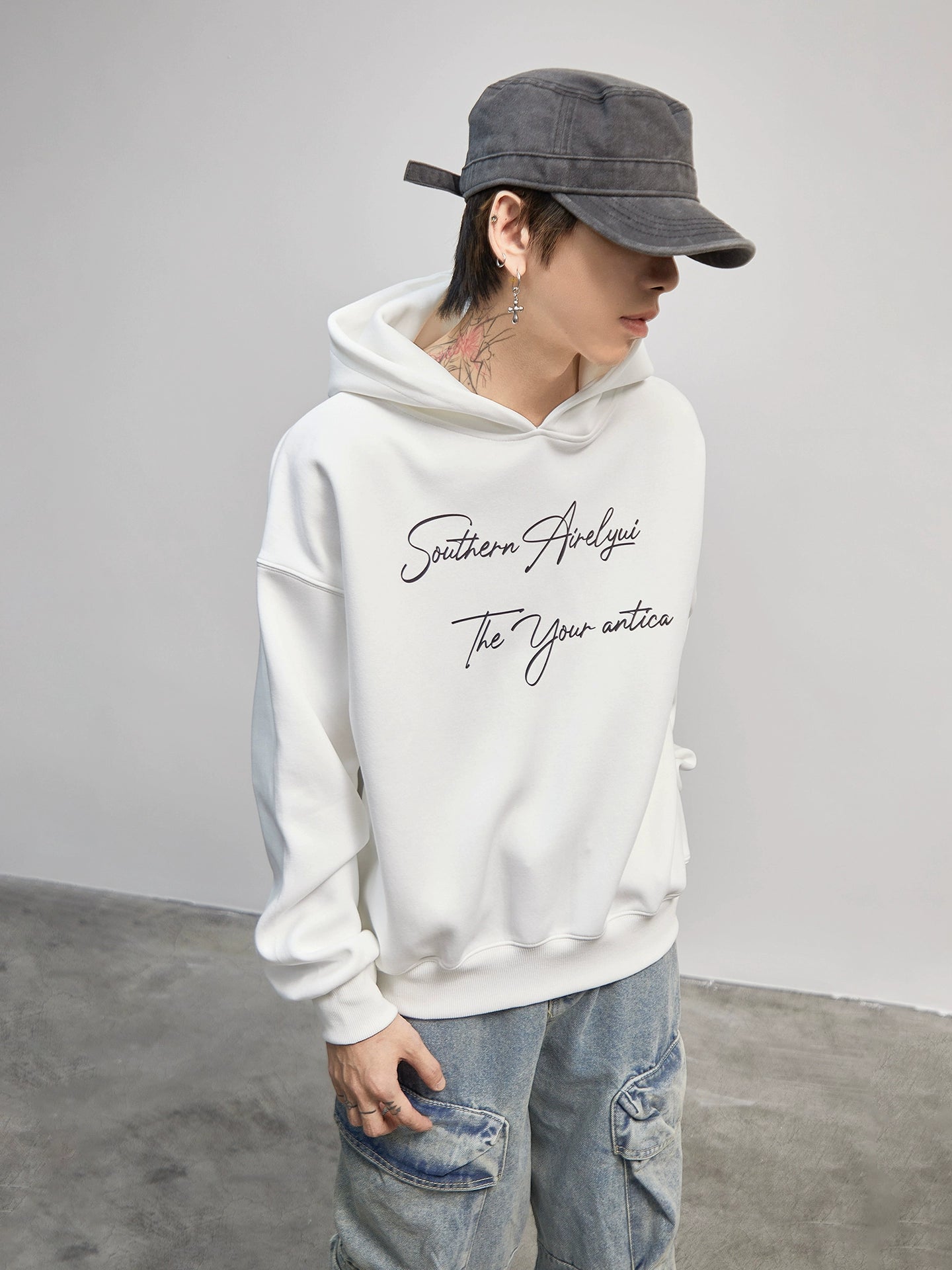 Letter Print Oversize Hoodie WN21189