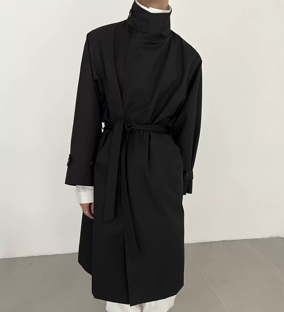 Stand Neck Belted Trench Coat WN21632