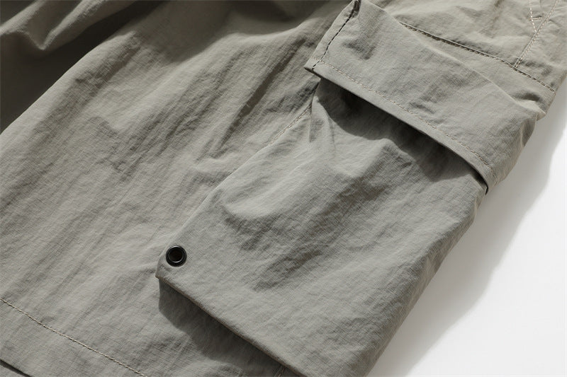 Multi-Pocket Wide Leg Cargo Half Pants WN26812