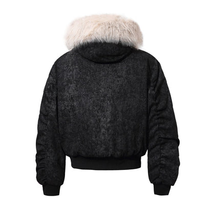 Detachable Fake Fur Hooded Puffer Jacket WN28069