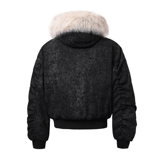 Detachable Fake Fur Hooded Puffer Jacket WN28069
