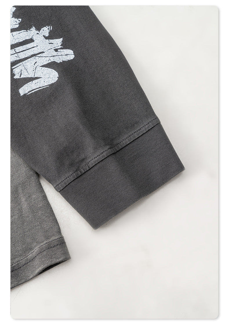 Abstract Graffiti Print Long Sleeve T-Shirt  WN7843