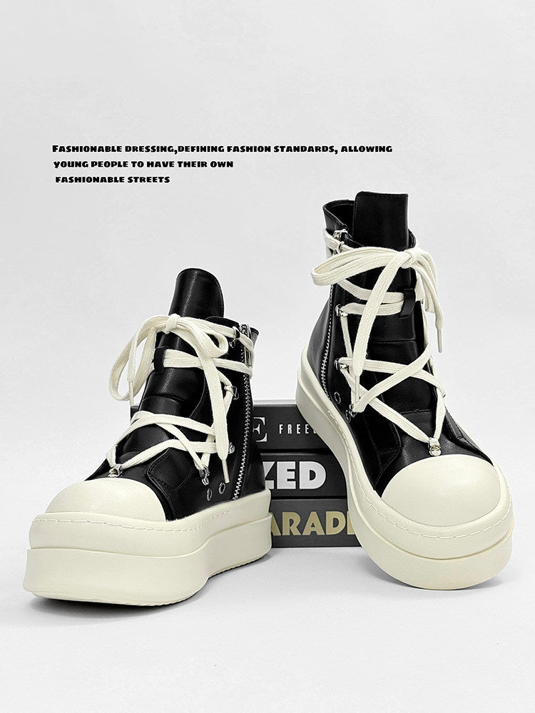 Rope Lace High-Top Chunky Sole Boots WN24564