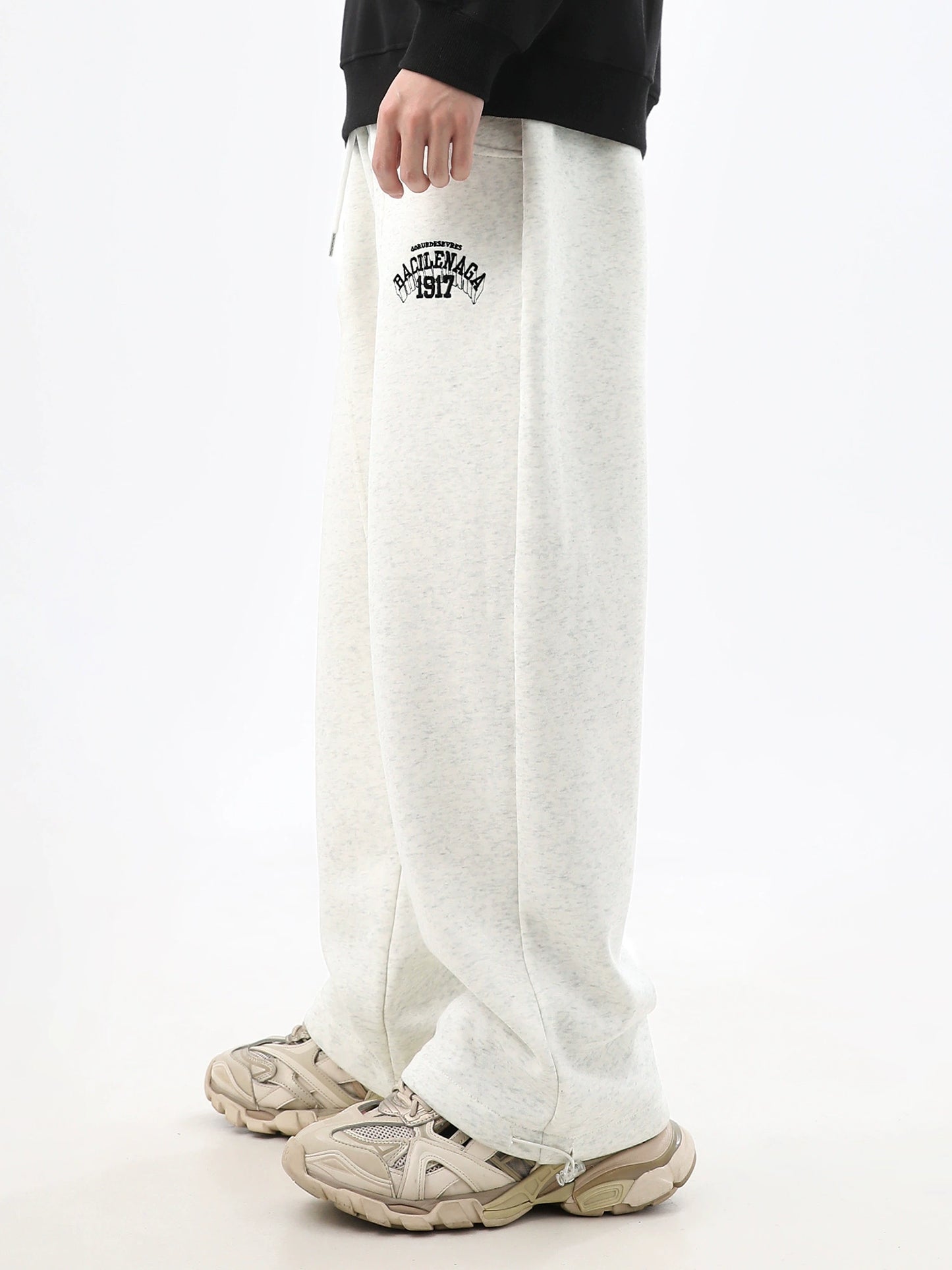 Embroidery Wide-Leg Straight Sweatpants WN10495