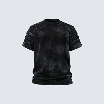 Studs Detail Strap Short Sleeve T-Shirt WN28021