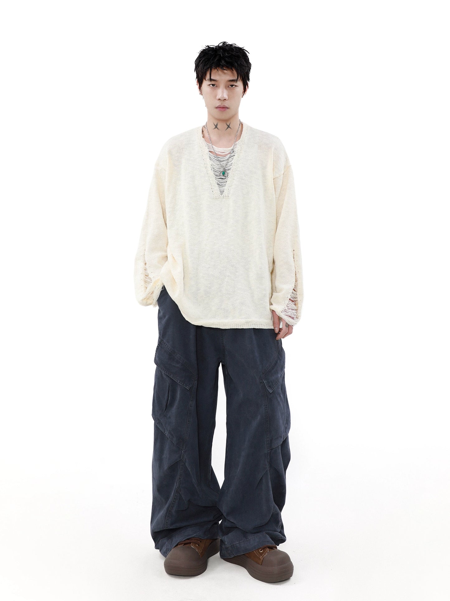 Oversize  V-Neck Sweater WN7580