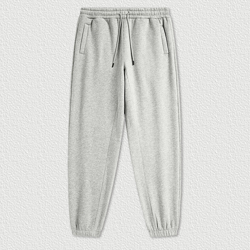 Cropped Sporty Zipper Hoodie & Sweat Jogger Pants & Straight-Leg Sweatpants Setup WN23116
