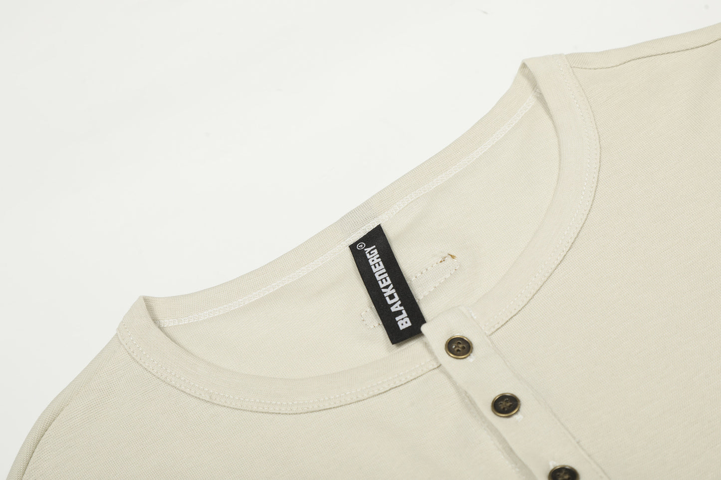 Henley Letter Studs Detail Long Sleeve T-Shirt WN25404