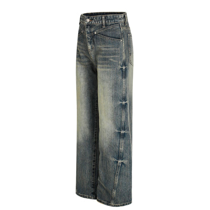 Fade Washed Straight Denim Jeans WN25940