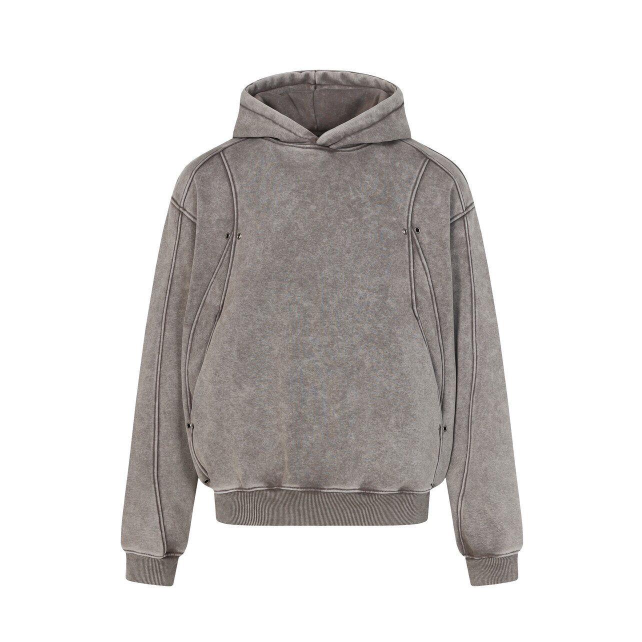 Washed Deconstructed Spliced Oversize Hoodie WN24463