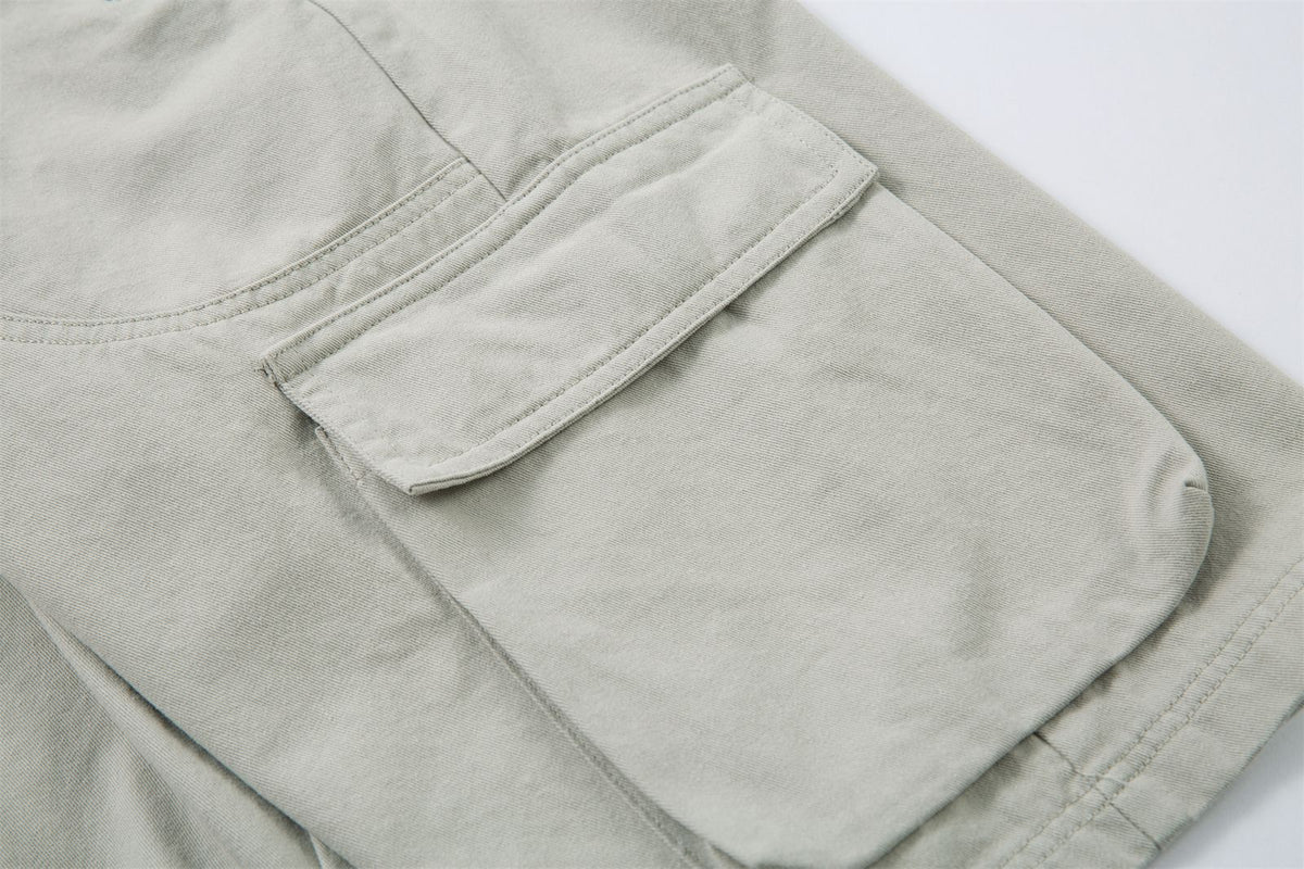 Multi-Pocket Wide Leg Cargo Half Pants WN26813