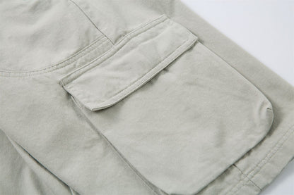 Multi-Pocket Wide Leg Cargo Half Pants WN26813