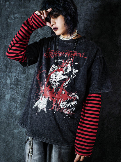 Washed Graphic Print Short Sleeve T-Shirt WN15945