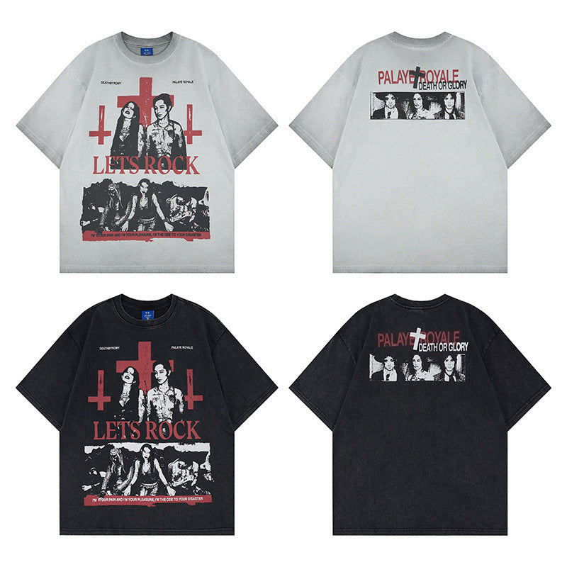 Graphic Letter Print Short Sleeve T-Shirt WN25520