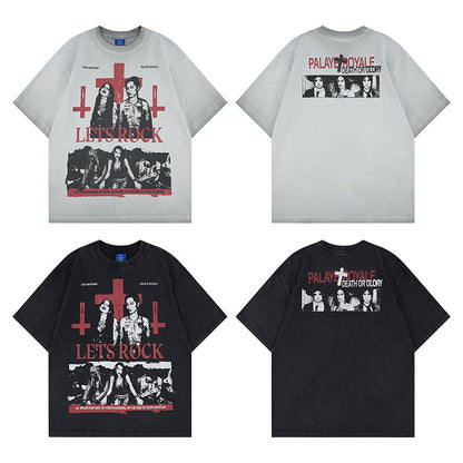 Graphic Letter Print Short Sleeve T-Shirt WN25520