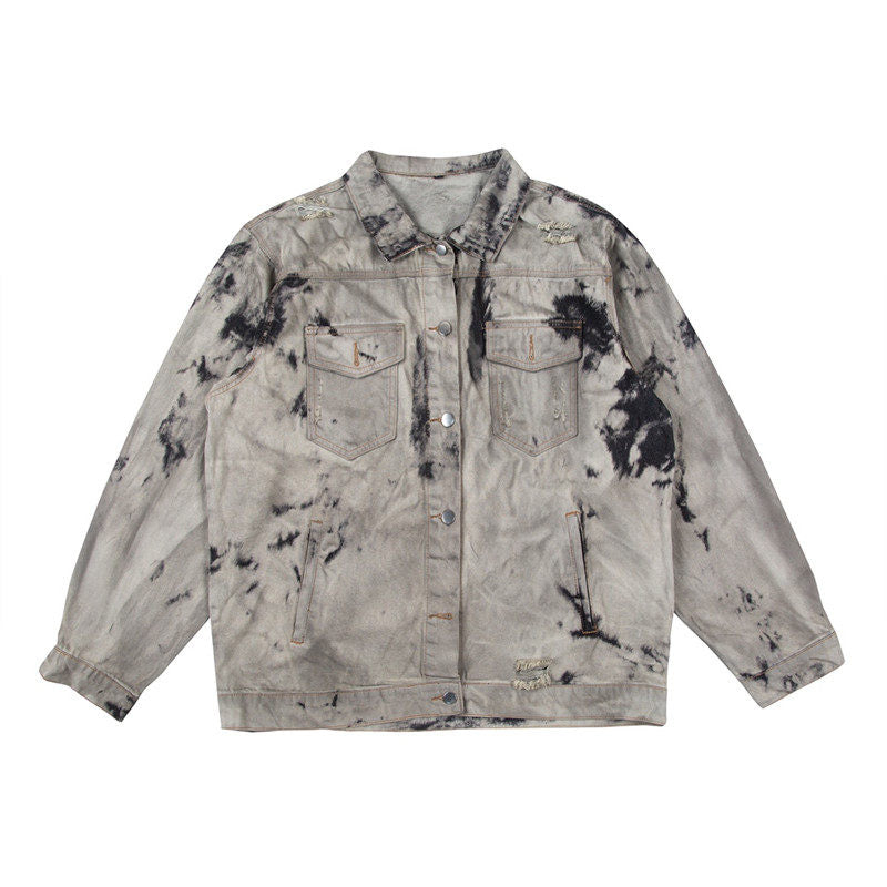 Washed Tie-Dye Damage Denim Jacket WN24411