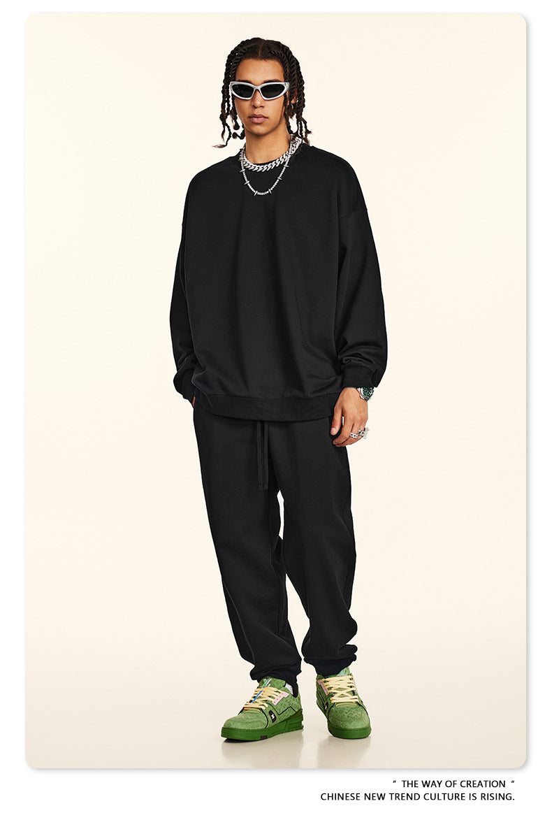 Oversize Heavyweight Pullover Hoodie & Zipper Hoodie & Sweatshirt & Pants Setup WN9930-K