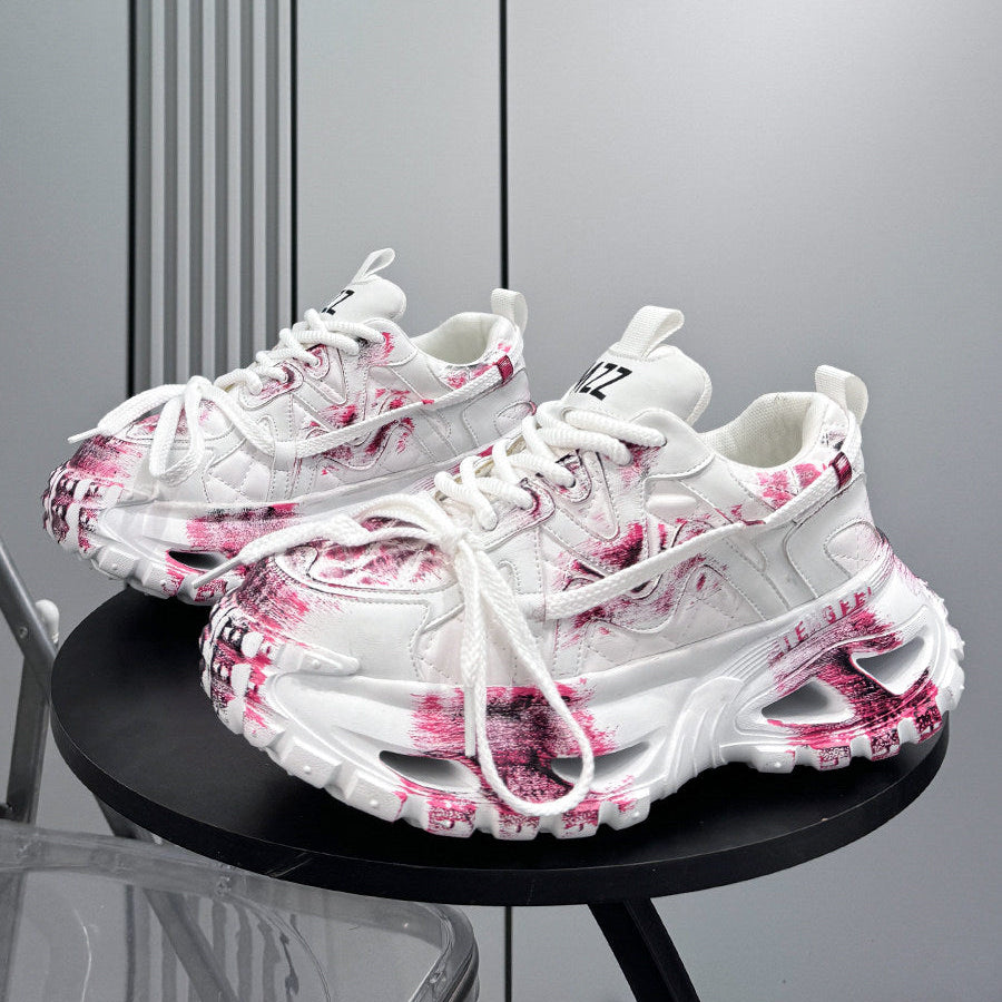 Paint Splash Air Sole Chunky Sole Sneakers WN24648