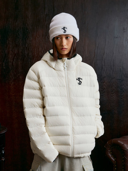 Lightweight Logo Embroidery White Duck Down Jacket WN12046