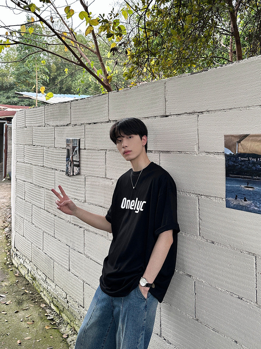 Letter Print Short Sleeve T-Shirt WN24974