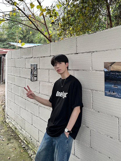 Letter Print Short Sleeve T-Shirt WN24974