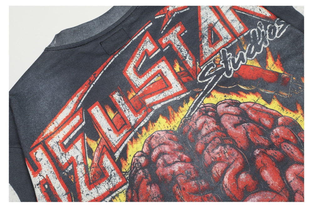 Oversize Illustration Print Long Sleeve T-Shirt WN26571