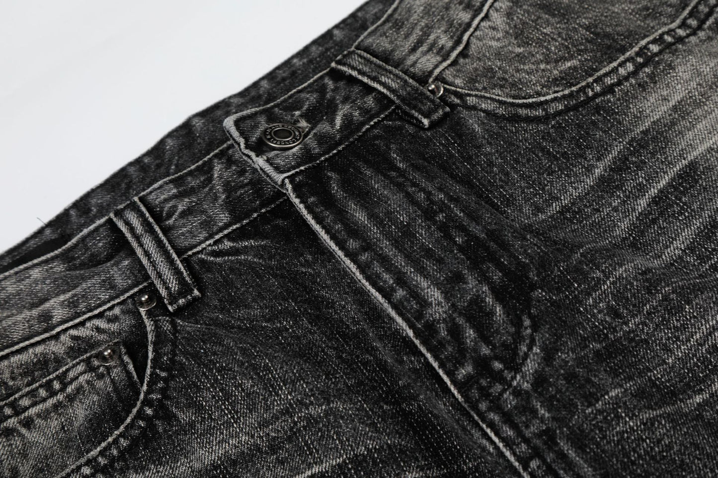 Washed Whisker Wide Leg Denim Jeans WN26106