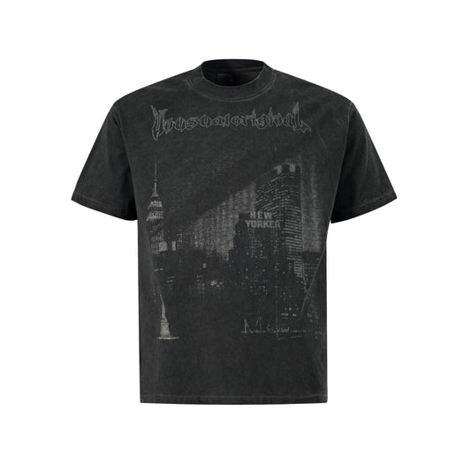 Washed City Print Short Sleeve T-Shirt WN25828