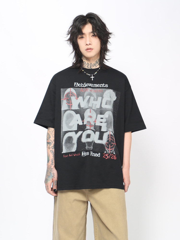 Letter Graphic Print Oversize Short Sleeve T-Shirt WN24493