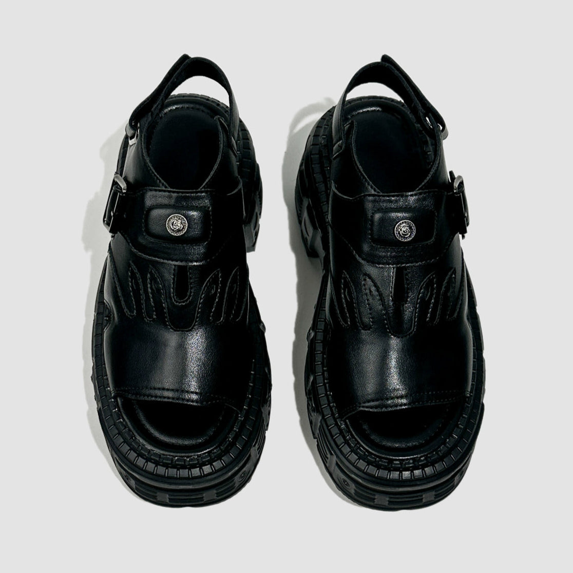 Punk Flame Chunky Sole Sandals WN20621