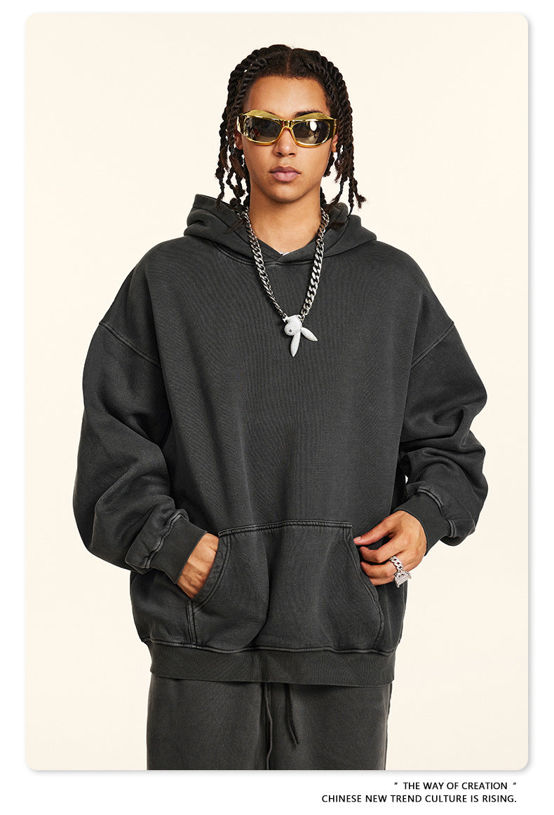 Washed Fleece Lining Oversize Hoodie WN9961