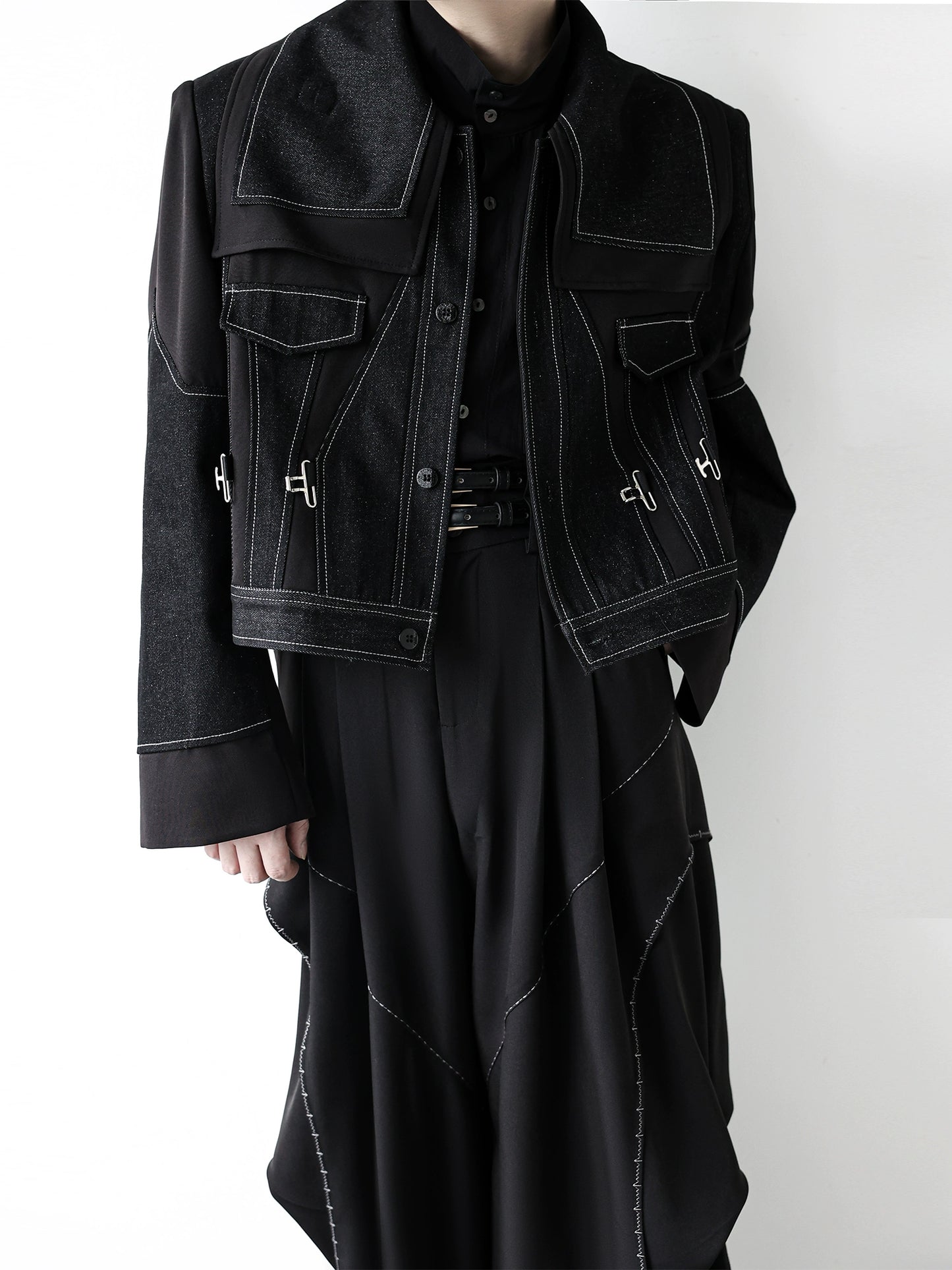 Heavyweight Denim Patchwork Oversize Jacket WN11800